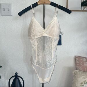 Abercrombie & Fitch Ivory Lace Sexy Top Bodysuit